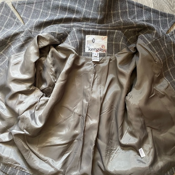 Kensie grey window pane doubled breasted lightweight jacket in size 10 - Picture 13 of 16